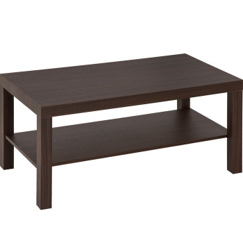 Centro da tavolo ausiliario di 2 Livelli per Office Living Room 90x45x45,5cm Nogueira