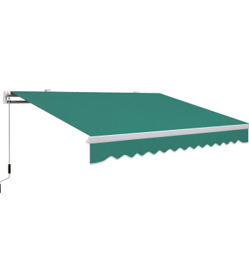 Risveglio manuale 395x245 cm Balcone Risveglio Cortile con maniglia in alluminio e tessuto in poliestere 280 g/m2 Verde