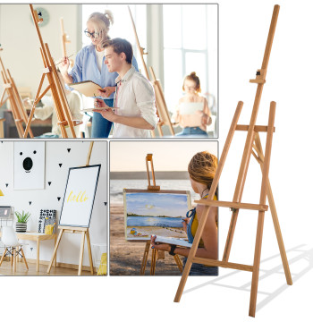 Cavalete de Pintura Cavalete de Madeira de Faia de Desenho para Estúdio com Altura Ajustável 65x44x174-230 cm Madeira