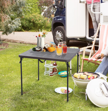 Mesa de campamento plegable y portátil Tipo Mesa de Buffet Auxiliar y Multiuso con Alça 86x86x71.5cm