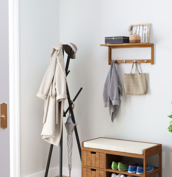 Mobile Input Cabina con 4 ganci Bamboo Input Wall Board carico massimo 5kg 50x17x20cm Legno