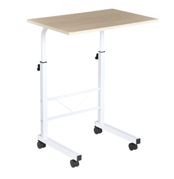 Mesa de computador para Hogar escritorio Altura Ajustável Mesa Compacta com Rodas 60x40x68-78cm Cor Branco