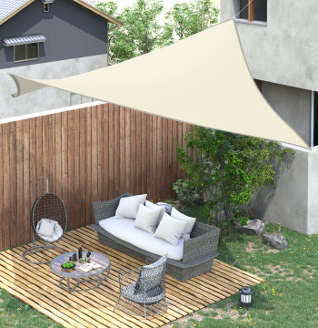 Bougie d'ombre rectangulaire 4x6 m Bougie en polyester avec des anneaux en forme de D de protection UV pour la crème de piscine de jardin Patio