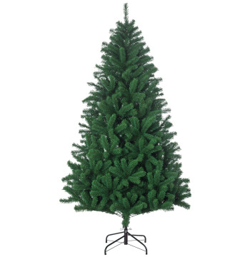 Árvore de Natal 180 cm com 1000 Ramos de PVC e Suporte de Aço Decoração de Natal para Interior Verde