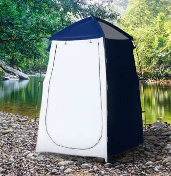 Tenda di privacy per scambiatore di bagno con tasca finestra e borsa da trasporto 123x121x98cm Blu