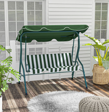 Palloncino da giardino per 2-3 persone, Palloncino esterno con Risveglio regolabile, Struttura impermeabile e in acciaio, per giardino, balcone, 170x110x153 cm, Verde