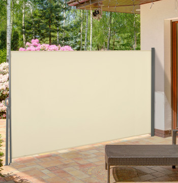 Ritrattivo Risvegliamento laterale per Terrazza Cortile o Giardino all'estero Privacy Awning Pieghevole 300x160 cm Crema