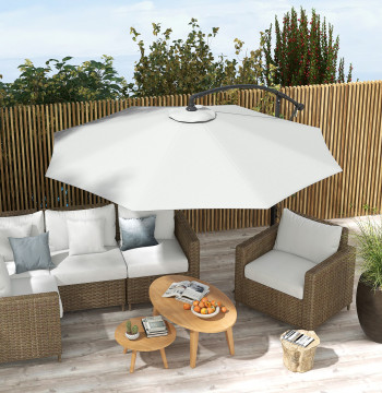 Awdow de remplacement pour chapeau solaire de 3 m Awdow de remplacement pour chapeau solaire de patio avec ventilation supérieure pour blanc extérieur