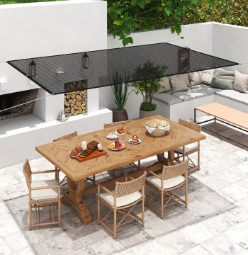Vela de Sombra Retangular 3x2 m Toldo Vela para Jardín Protección Solar 65% Transpirable y Anticongelante para Pátio Terraço Varanda Preto