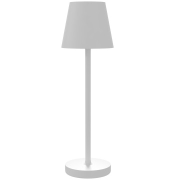 Candeeiro de Mesa com Luzes LED Candeeiro de Mesa Sem Fios Recarregável por USB-C 3 Cores Ecrã de Acrílico para Quarto Sala Ø11,2x36,5 cm Branco - Modelo 1