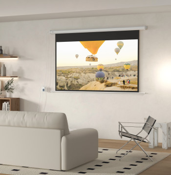Formato 16:9 dello schermo di proiezione portatile dello schermo di proiezione elettrico da 84 pollici con il controllo remoto per il cinema interno ed esterno in giardino domestico 186x105 cm Bianco