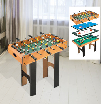 Mesa Multi-Jogos 4 em 1 Mesa de Jogos para Crianças acima de 6 Anos Matraquilho para Crianças Mesa de Bilhar Mesa de Ping-Pong e Hóquei de Mesa 87x43x73 cm Madeira e Preto