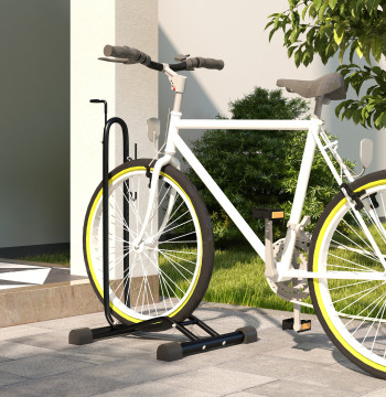 Suporte para bicicletas de piso, estacionamento vertical e horizontal para bicicletas com ganchos ajustáveis ​​para bicicletas de 6 a 28 polegadas e 700 C preto