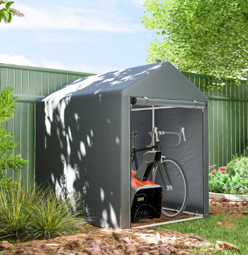 Outils Abri Vélos et motos 1,2x1,8x1,65 m Portable Garage avec 2 logements Anti-UV Waterproof Run Close Door for Dark Grey Garden