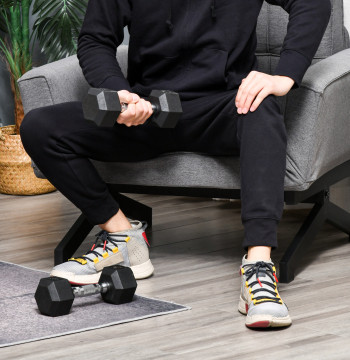 Conjunto de Halteres Hexagonais 2 x 5 kg Conjunto de Pesos com Barras de Conexão Kit de Treino de Fitness para Ginásio em Casa