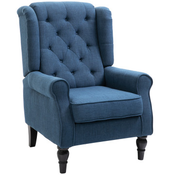 Fauteuil moderne Chambre Pole pour Chambre avec chaise simple Pieds Charge 160 kg pour Bureau 74x86x102 cm Bleu