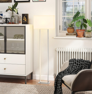 Lampada a pedale moderna 150 cm Lampada a pedale per soggiorno con schermo in tessuto interruttore di luce notturna e base in metallo per ufficio Dorm Stand Room 45x15x150 cm Bianco