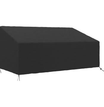 Copertura protettiva per mobili da giardino Oxford 600D copertura del tessuto impermeabile per divani banche 218x111x63-101 cm Nero