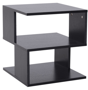 Mesa auxiliar Mesa de Cabecera Mesa Centro de 2 Niveles con Estante de almacenamiento para sala dormitorio 40x40x43 cm Negro