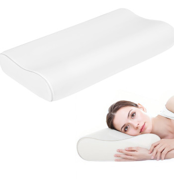 Almofada Cervical e de Pescoço de Espuma Viscoelástica Almofada com Desenho Ergonómico Dupla Altura Capa Removível e Lavável para Suporte de Pescoço Dormir de Lado e de Costas