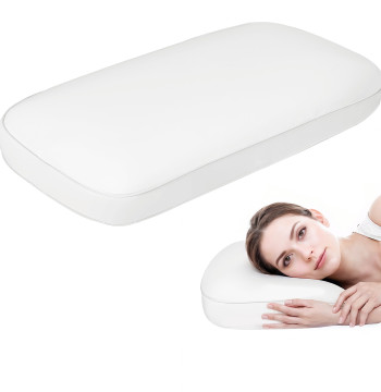Cuscino Viscoelastico con Cuscino in schiuma viscoelastica con Design ergonomico Rimovibile e Rivestibile per lato e costa Posto letto 81.28x40.64x15.24 cm Crema