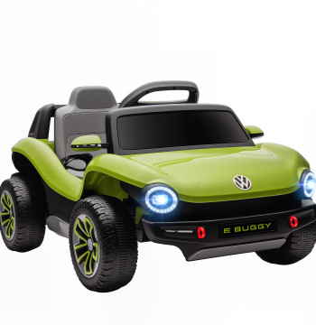 Voiture électrique pour les enfants de plus de 3 ans Volkswagen E-Buggy Batterie 12V avec télécommande 2.4 G roues avec suspension phares LED musique USB et double moteur 98x56.5x47 cm Vert