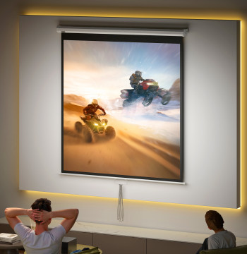 Schermo di proiezione manuale di 85 pollici formato dello schermo di proiezione portatile 1:1 per il cinema interno e all'aperto in giardino domestico 162.5x162 cm Bianco