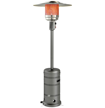 Riscaldatore a gas butano 13 KW Riscaldatore a gas portatile con protezione della temperatura regolabile contro l'accensione Piedozoelettrica e ruote adatto per butano e Propane 82x82x222 cm Grigio