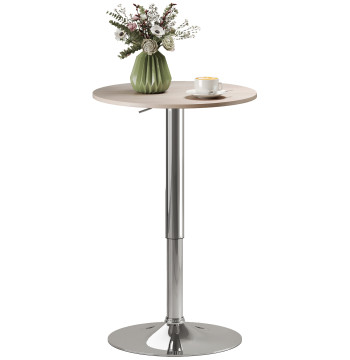Tavolo da bar con altezza girevole regolabile 360° con Base Rotonda Tavolo alto moderno per Cucina Sala da pranzo Ø60x67-93 cm Legno