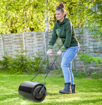 Rolo de césped para jardín Rolo de césped con capacidad de 60L Recargable con arena o agua Diámetro de 50 cm