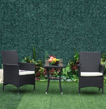 Ensemble de meubles d'extérieur pour balcon comprend 1 Table 2 Chaises 2 Pads Vime Metal Black
