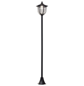 Candeeiro Solar con Panel Solar Candeeiro de Jardín con 6 LEDS Autonomía 6-8 horas Ø26x177 cm Negro