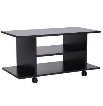 Mobile TV per TV fino a 42 pollici TV mobile con cesoie e ruote con freno 80x40x40cm nero