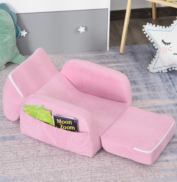 Armatura per bambini 2 in 1 per bambini pieghevole in 2 posizioni con braccio imbottito e supporto sedile 47x45x38cm Rosa