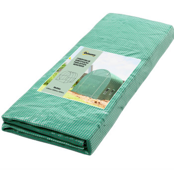 Couverture de serre verte verte avec 6 fenêtres et porte de jardin anti-UV et anti-âge PE 300x200x200 cm