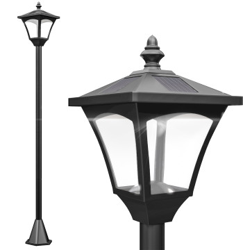 Lampe Solar Garden avec IP44 Protection LED lumières pour jardin extérieur Balcon 15x15x120 cm Noir