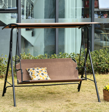 2 Palloncino posti da giardino Palloncino con soffitto regolabile in angolo per terrazza Balcone Carica massima 200kg acciaio 172x110x155cm marrone