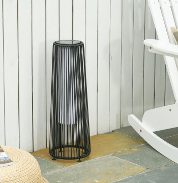 Lampada a raggi solari ad energia solare con LED 1,5 W automatico interruttore di controllo della luce Decorazione esterna Ø21.5x61cm Nero