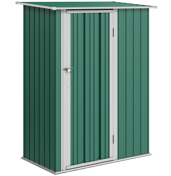 Abri de jardin 142x84x189cm Abri de jardin en acier galvanisé avec serrure de porte et orifices de drainage pour le stockage d'outils verts