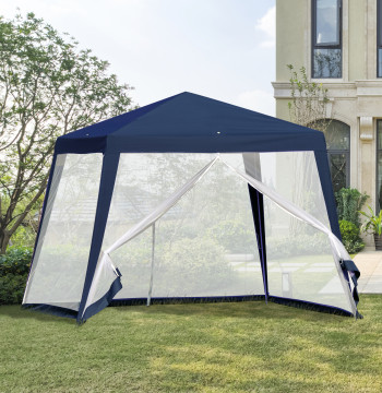 Tente de jardin 3x3m Tente avec 4 pièces latérales Mosquiteira Network avec Zipper Protection UV pour Blue Duck
