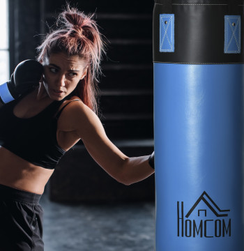 Borsa da boxe professionale con Guanti da gancio da 8 oz e Borsa da pranzo per adulti e adolescenti Ø25x102 cm Blu