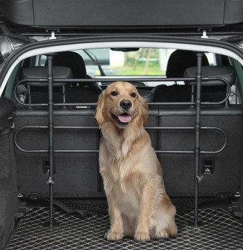 Presa di sicurezza dell'automobile per la larghezza regolabile e altezza cani 87-135x60x105cm Griglia separatore per Universal Metal Suitcases Nero
