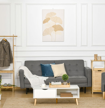Pintura em Tela Folhas de Ginkgo Biloba 90x60cm Impressão Artística para Decoração de Parede na Sala de Estar Quarto de Escritório