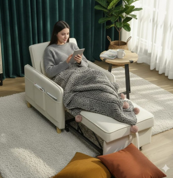 Essenza Fauteuil Lit 3en1 Beige 180cm Click-Clac Pliable