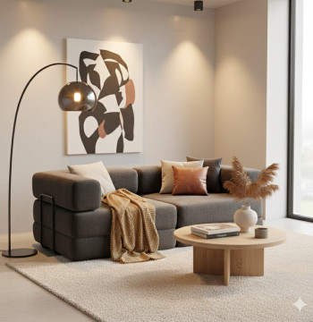 Canapé-lit Essenza Chenille Gris Foncé 198x100x69 cm 2 Places