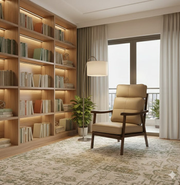 Essenza Poltrona Cáqui Couro Sintético 63x83x105cm - Encosto Alto - Modelo 2