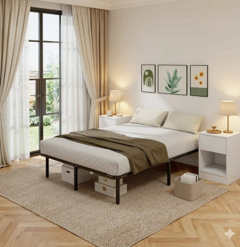Essenza Estrado Metálico 140x190 cm - Estrutura Cama com 9 Pernas