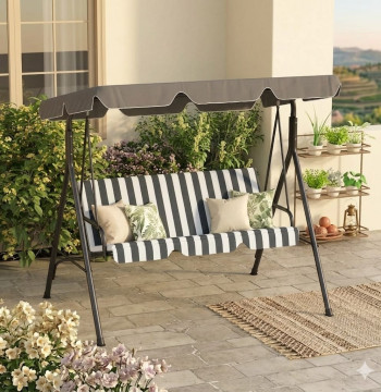Essenza Columpio de Jardín 3 Plazas con Toldo Ajustable - 240kg