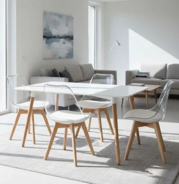 Table Tower Rectangulaire 120x80 cm - Design Nordique en Bois