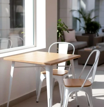Table Torix Carrée Bois Naturel 70 cm | My Essenza